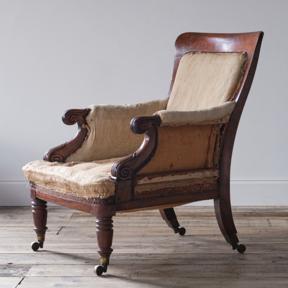 George IV Mahogany Library Armchair View II