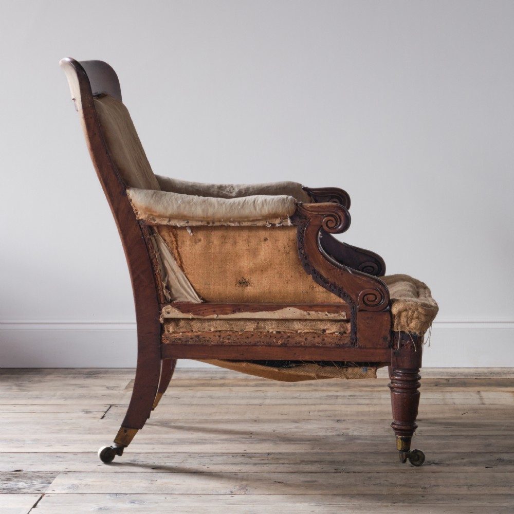 George IV Mahogany Library Armchair View IV