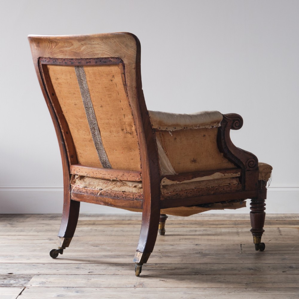 George IV Mahogany Library Armchair View V
