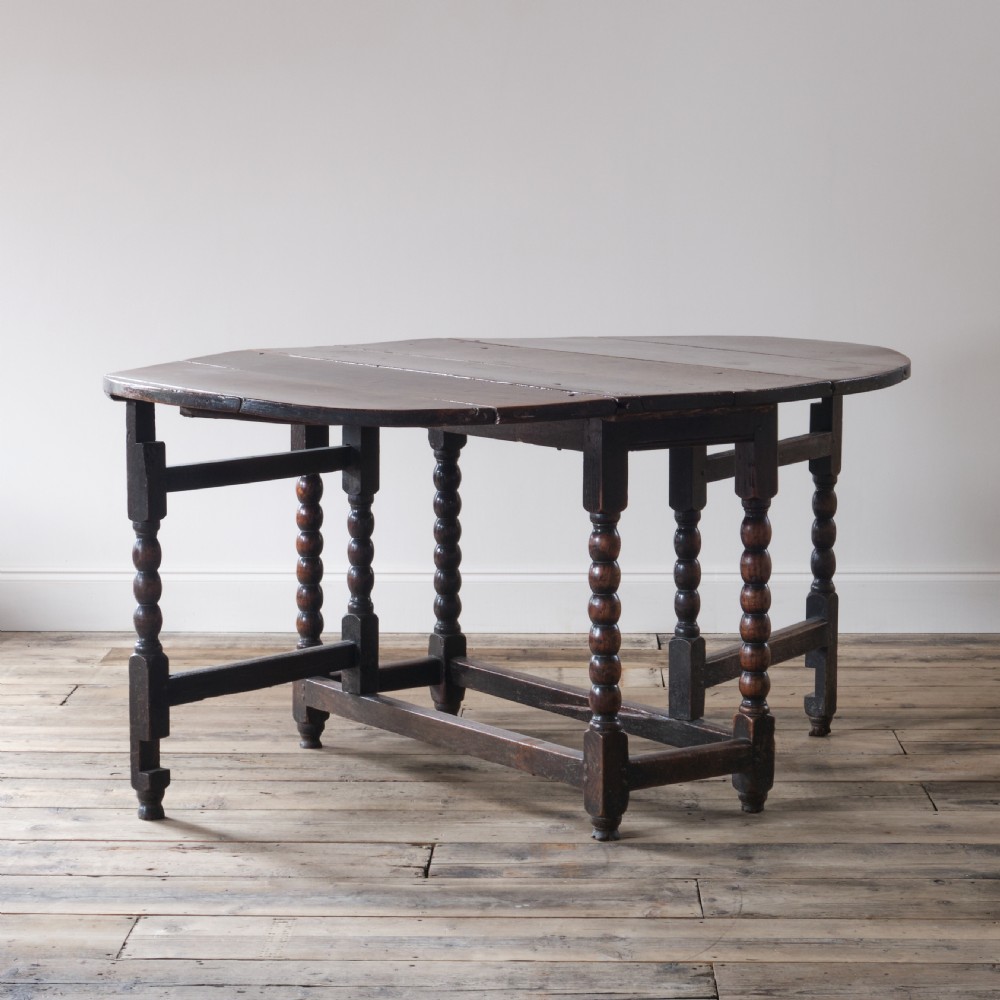 18th century oak bobbin gateleg table View IV
