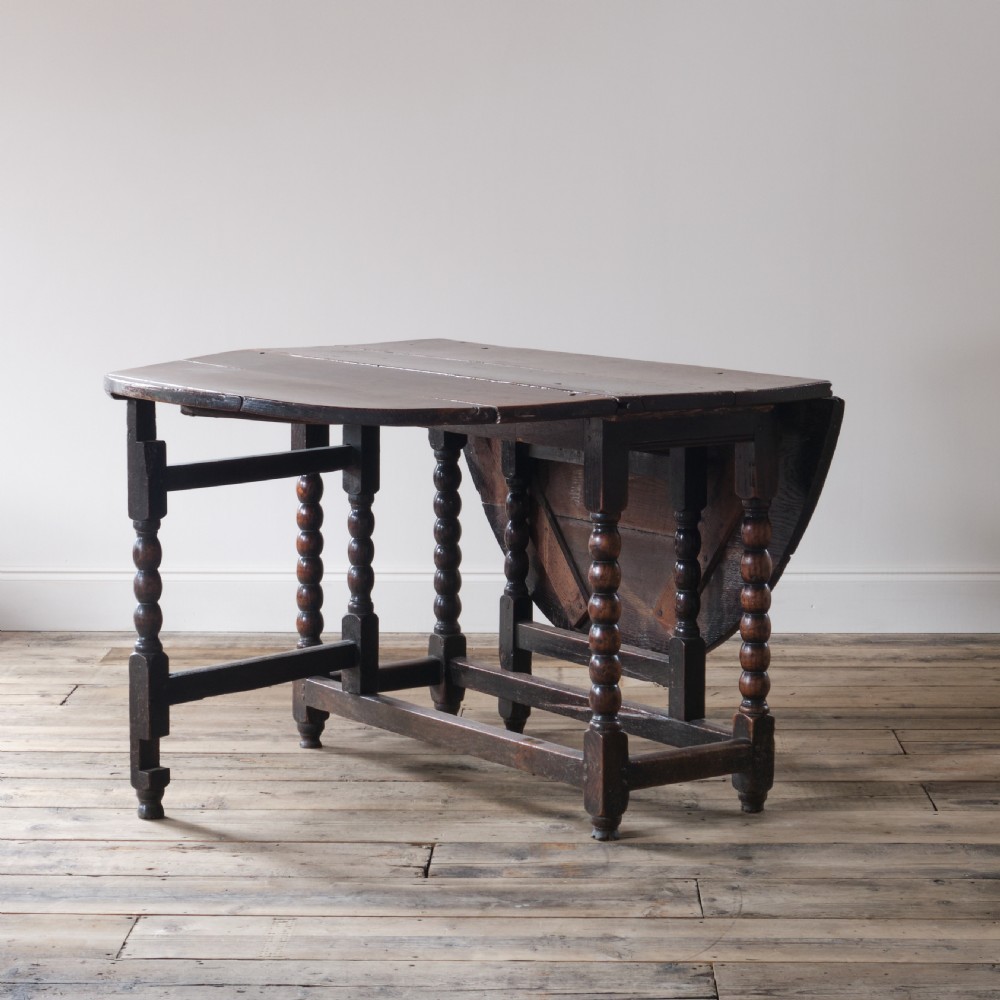 18th century oak bobbin gateleg table View V