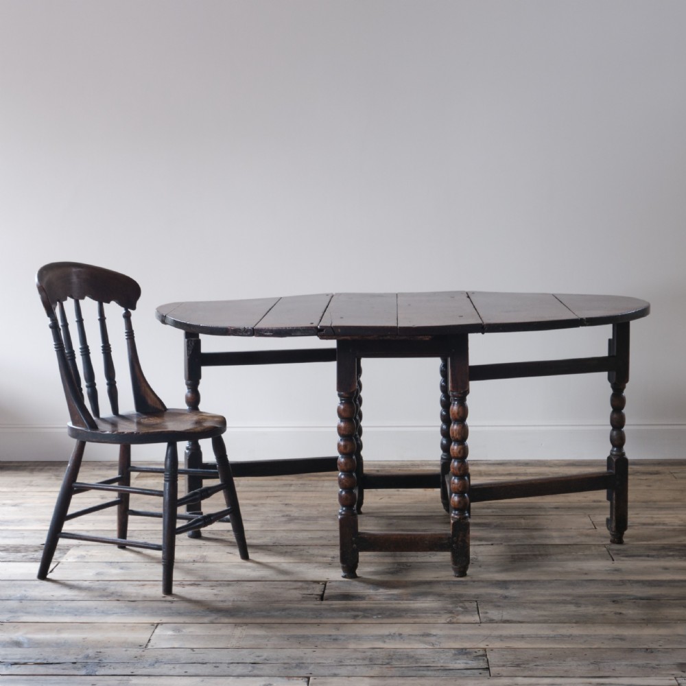 18th century oak bobbin gateleg table View VII