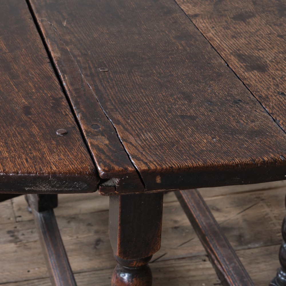 18th century oak bobbin gateleg table View IX