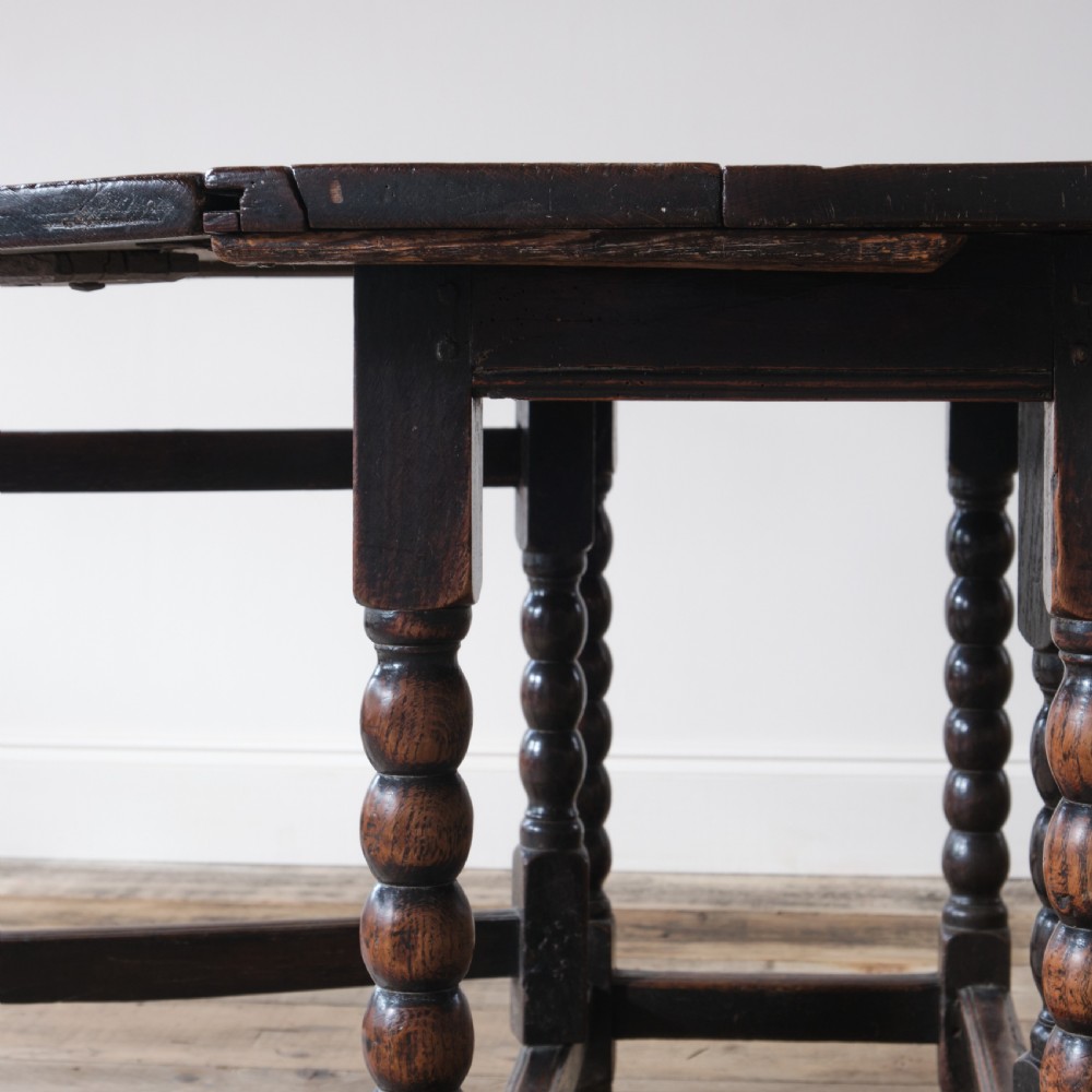 18th century oak bobbin gateleg table View XI