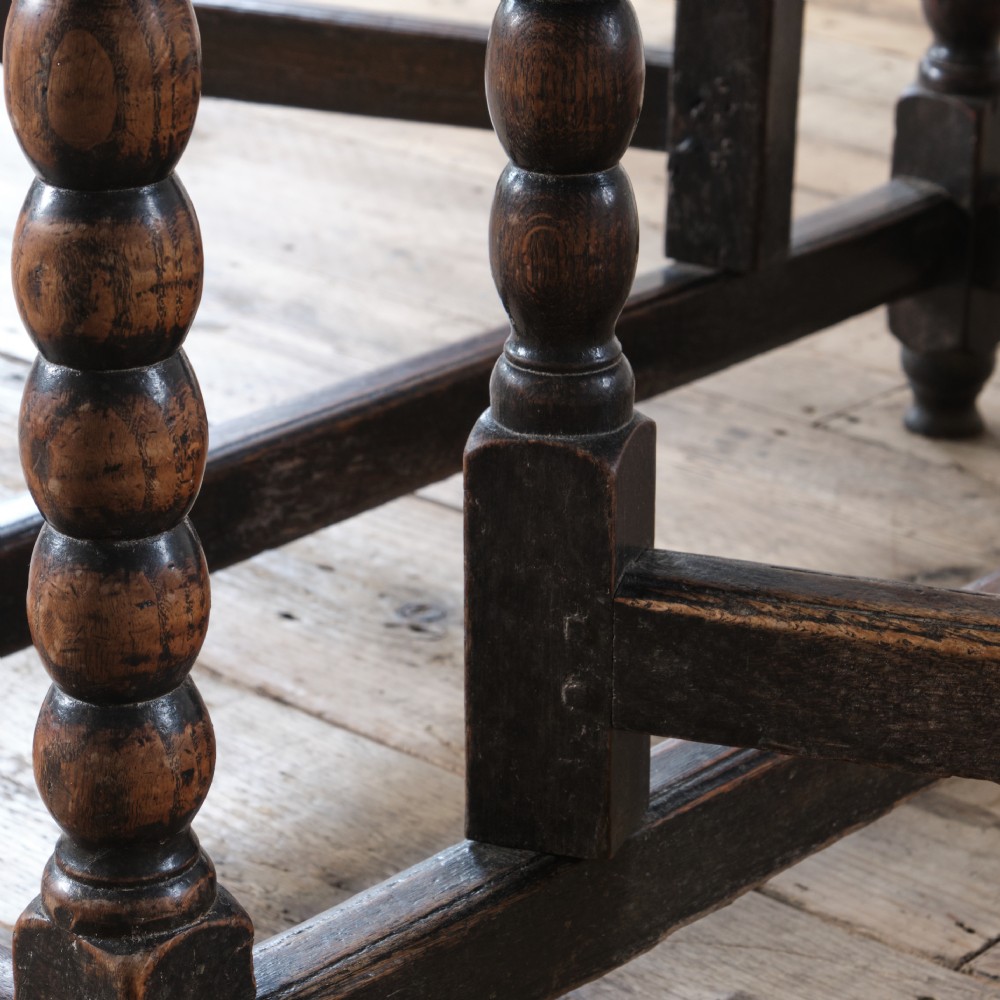 18th century oak bobbin gateleg table View XII