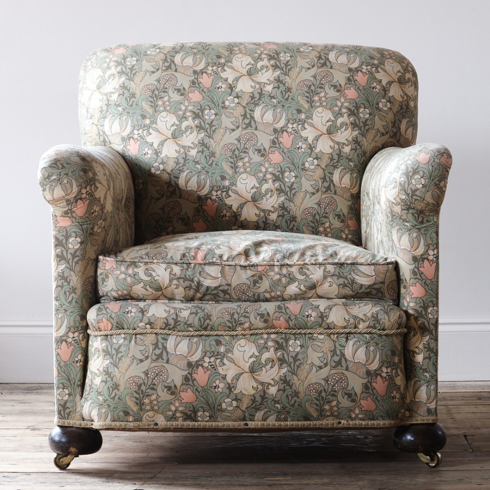 Edwardian country house armchair in Morris & Co