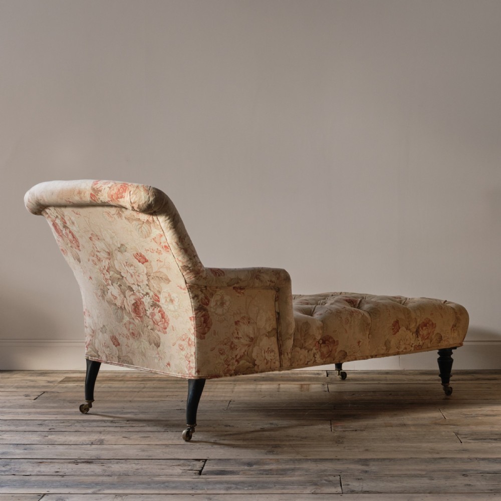 19th century French daybed in floral linen View III