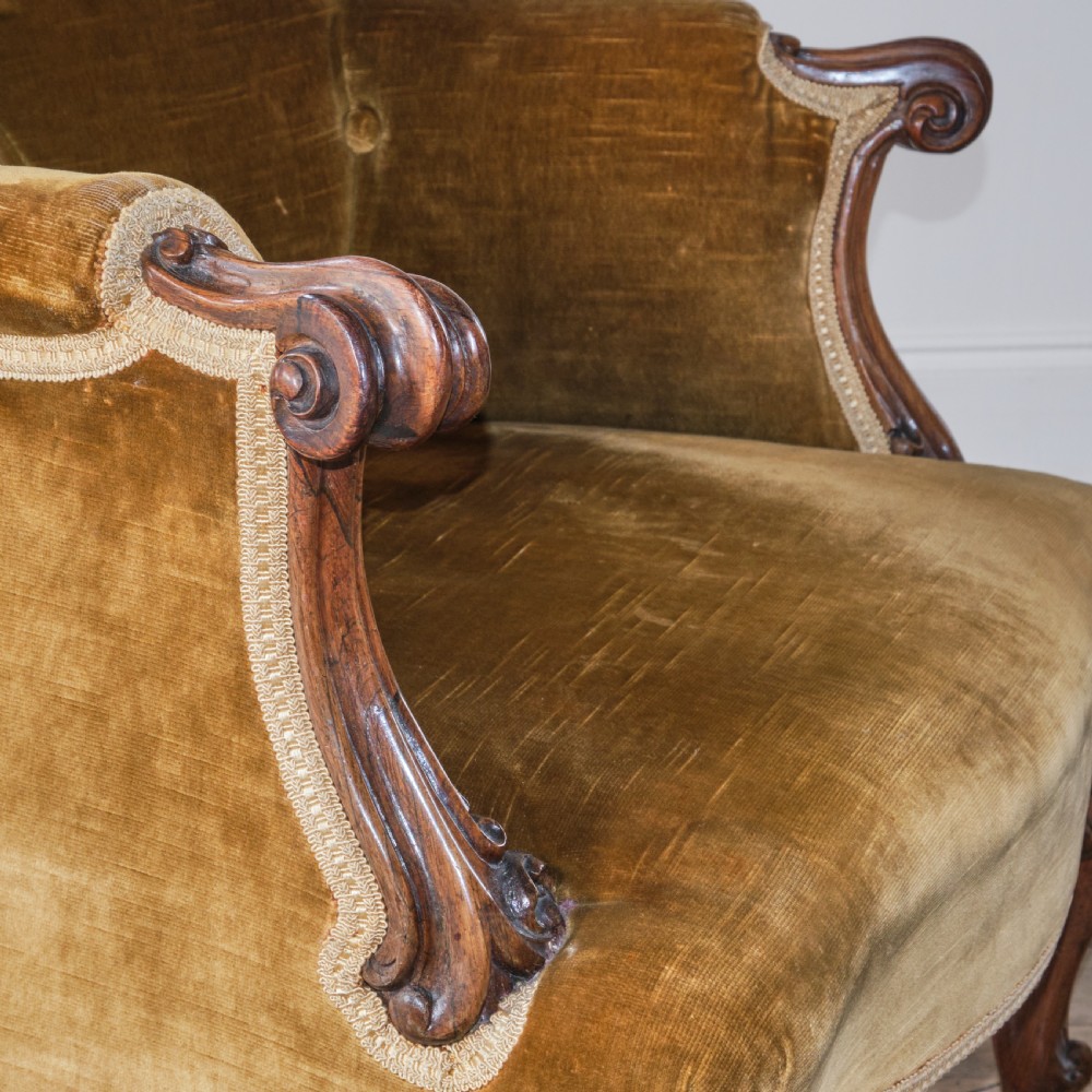 19th century Tub armchair in gold velvet View VIII
