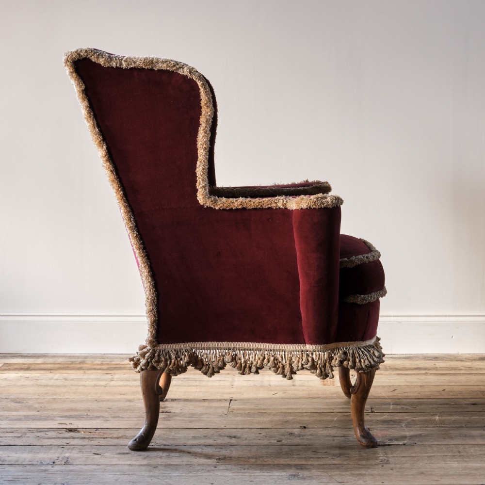 Queen Anne style wingback armchair View III