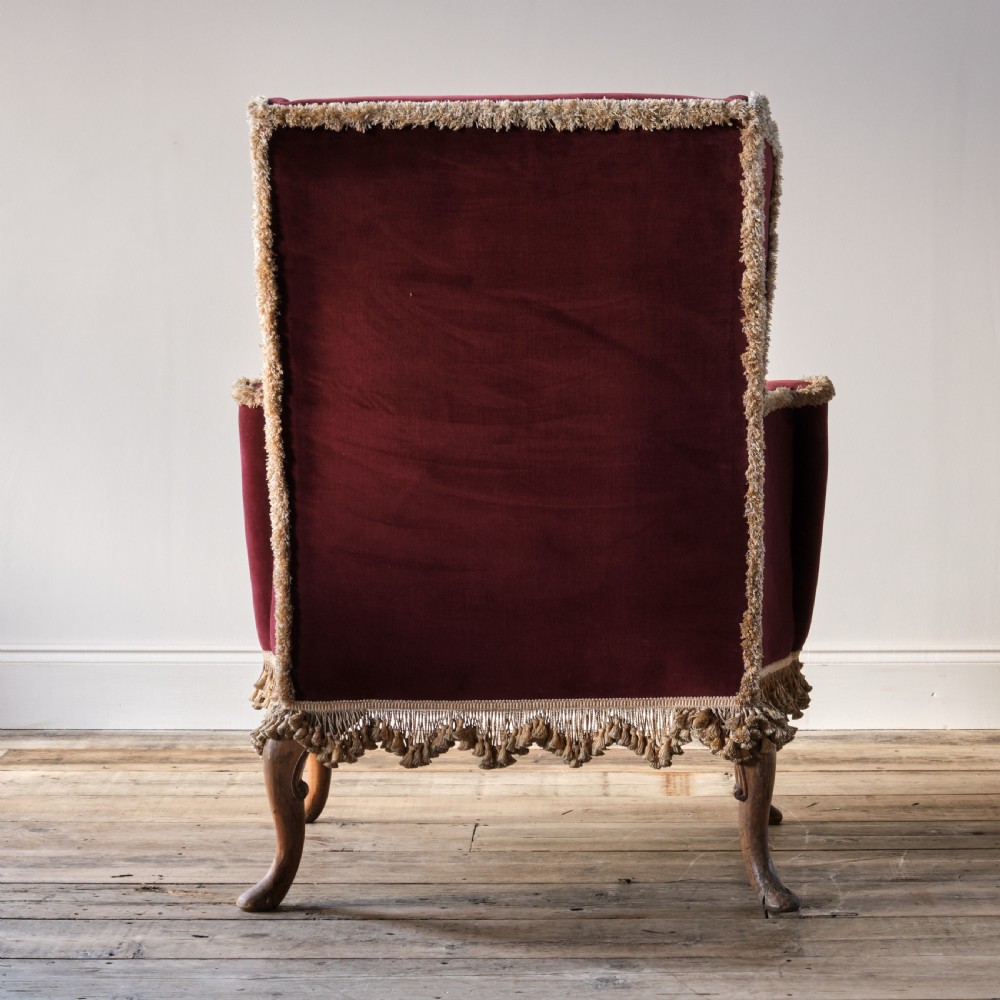 Queen Anne style wingback armchair View VI