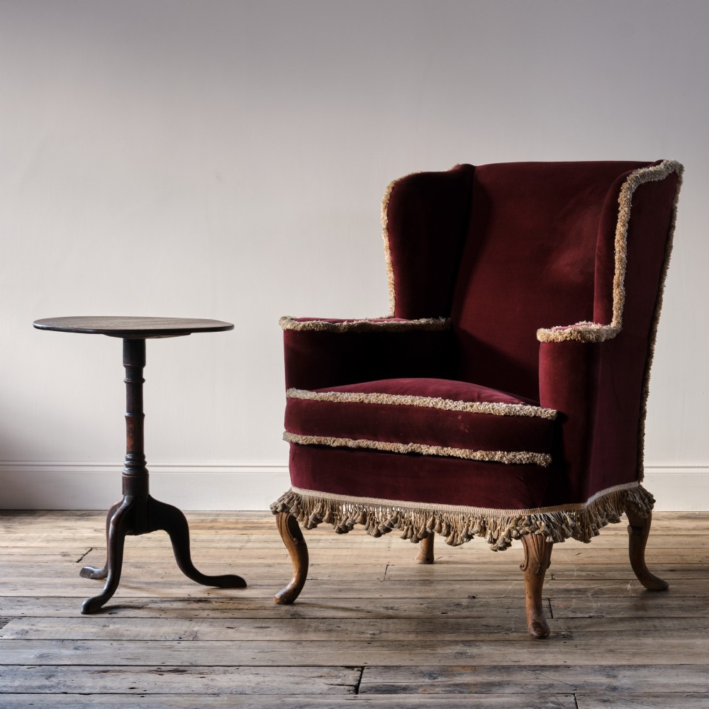 Queen Anne style wingback armchair View VII