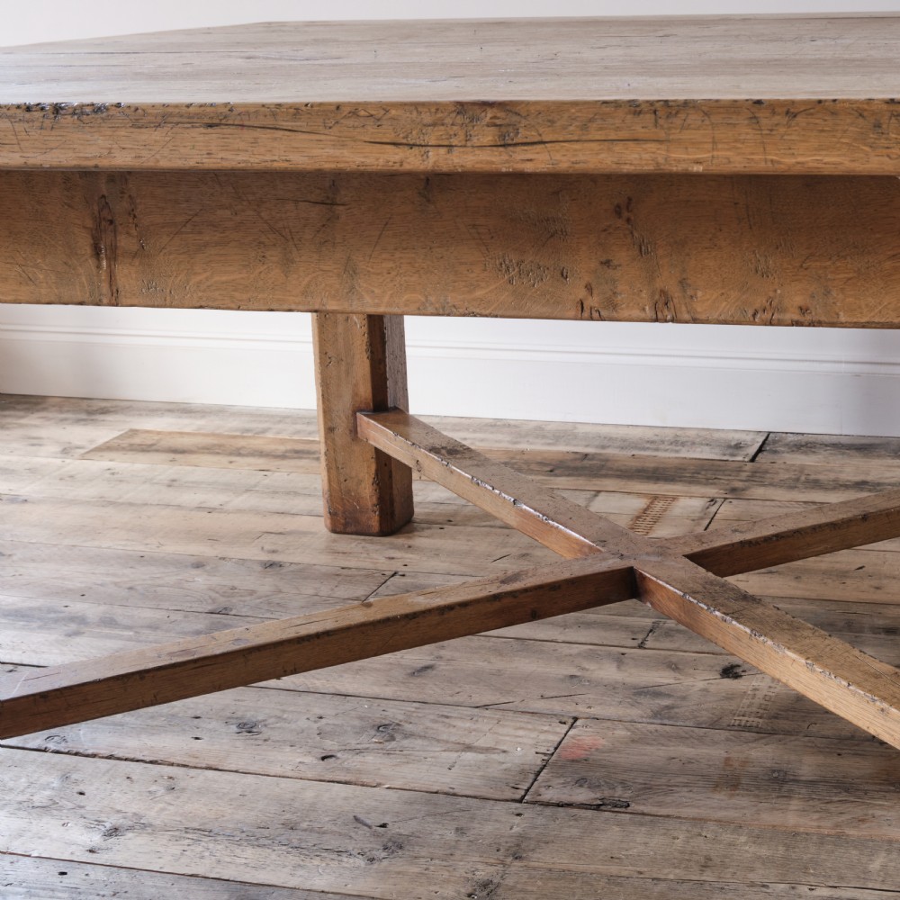 Large 19th century oak dining table View IV