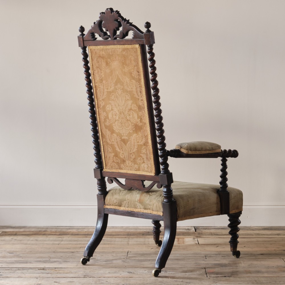 19th century carved mahogany open armchair View IV