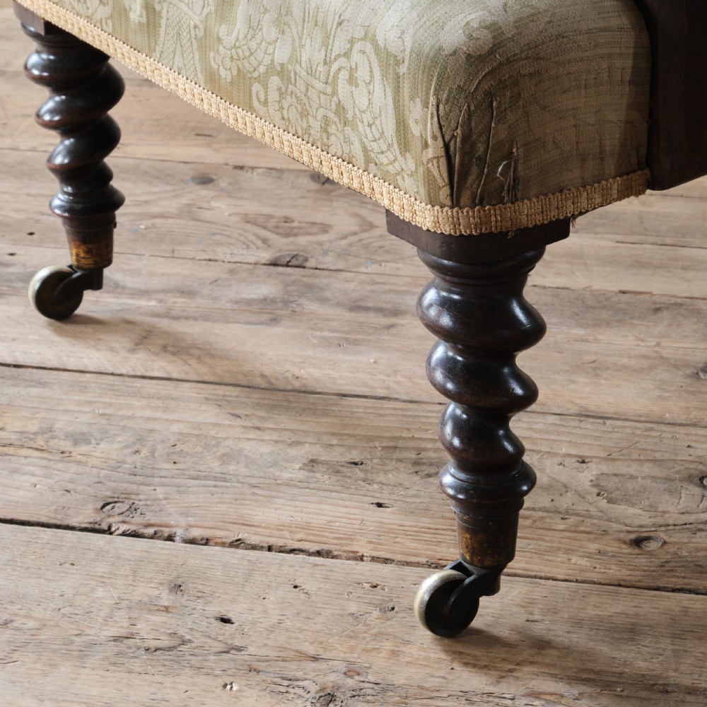 19th century carved mahogany open armchair View VII