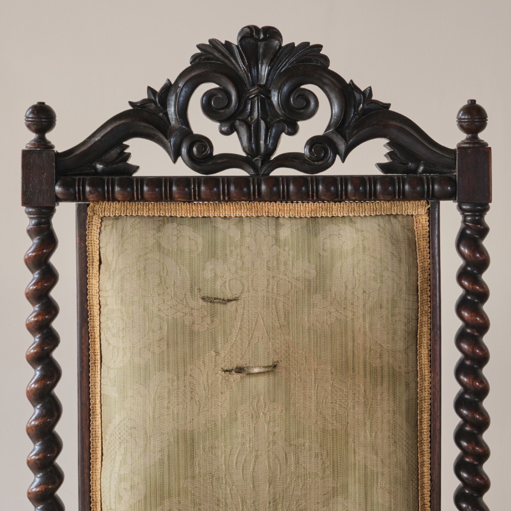 19th century carved mahogany open armchair View X