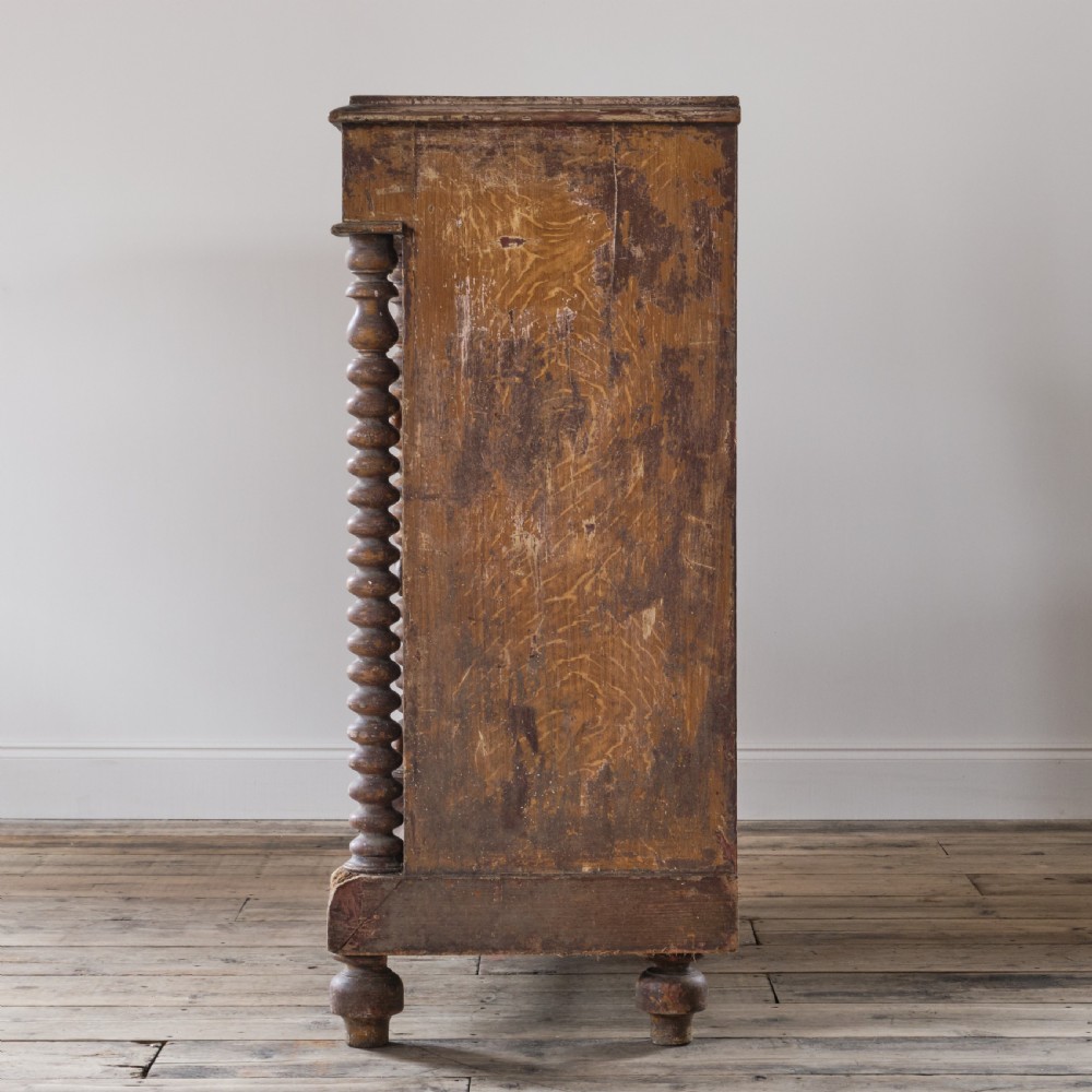19th century Scottish painted pine chest of drawers View III