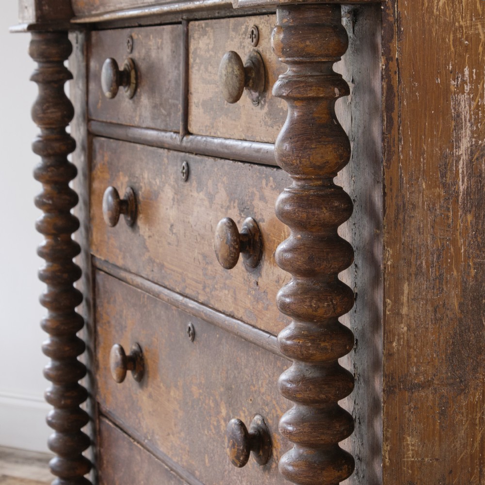 19th century Scottish painted pine chest of drawers View IX