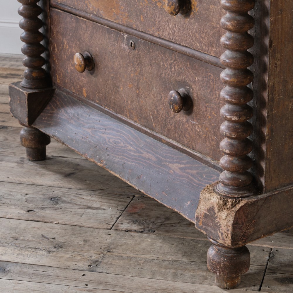 19th century Scottish painted pine chest of drawers View X
