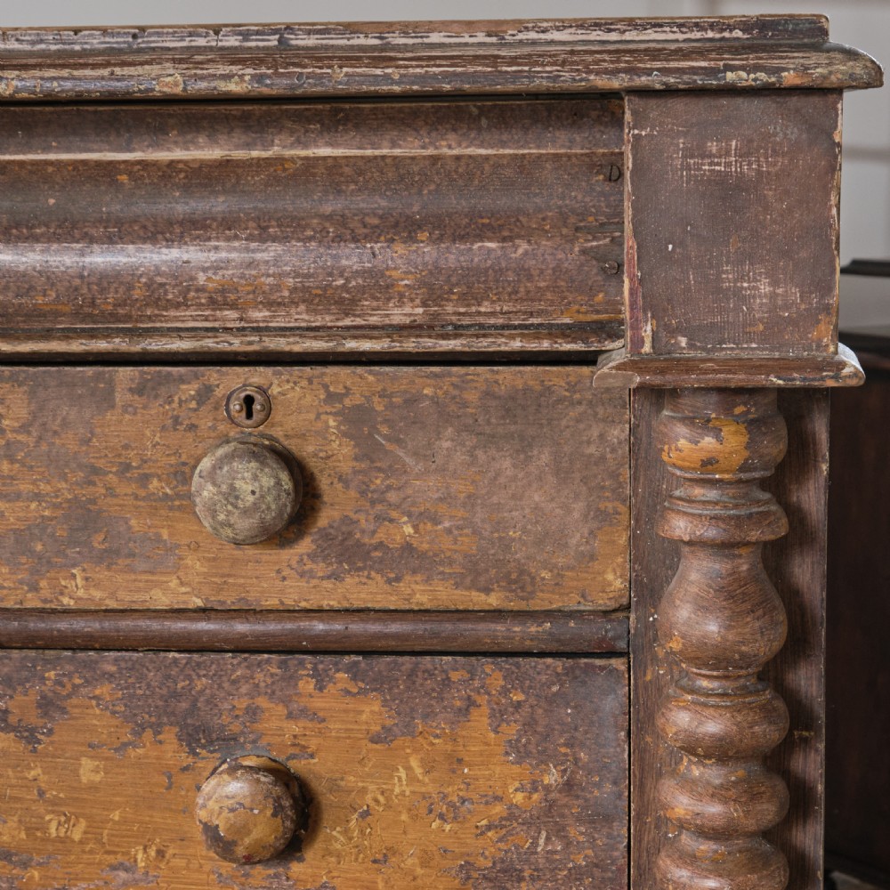 19th century Scottish painted pine chest of drawers View XIV