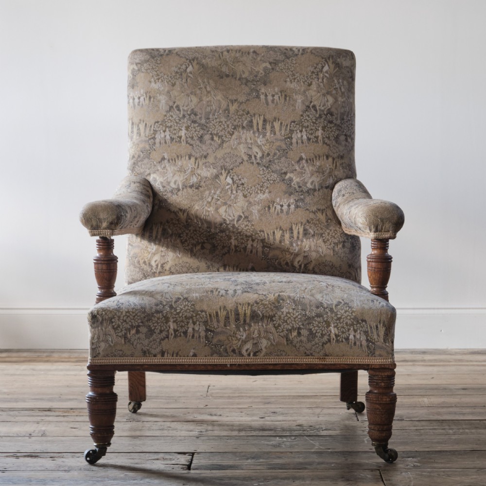 19th century oak open armchair