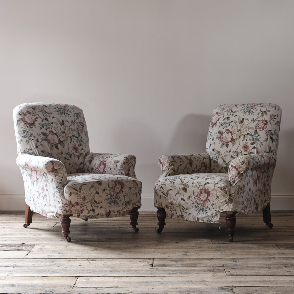Pair of 19th century country house armchairs