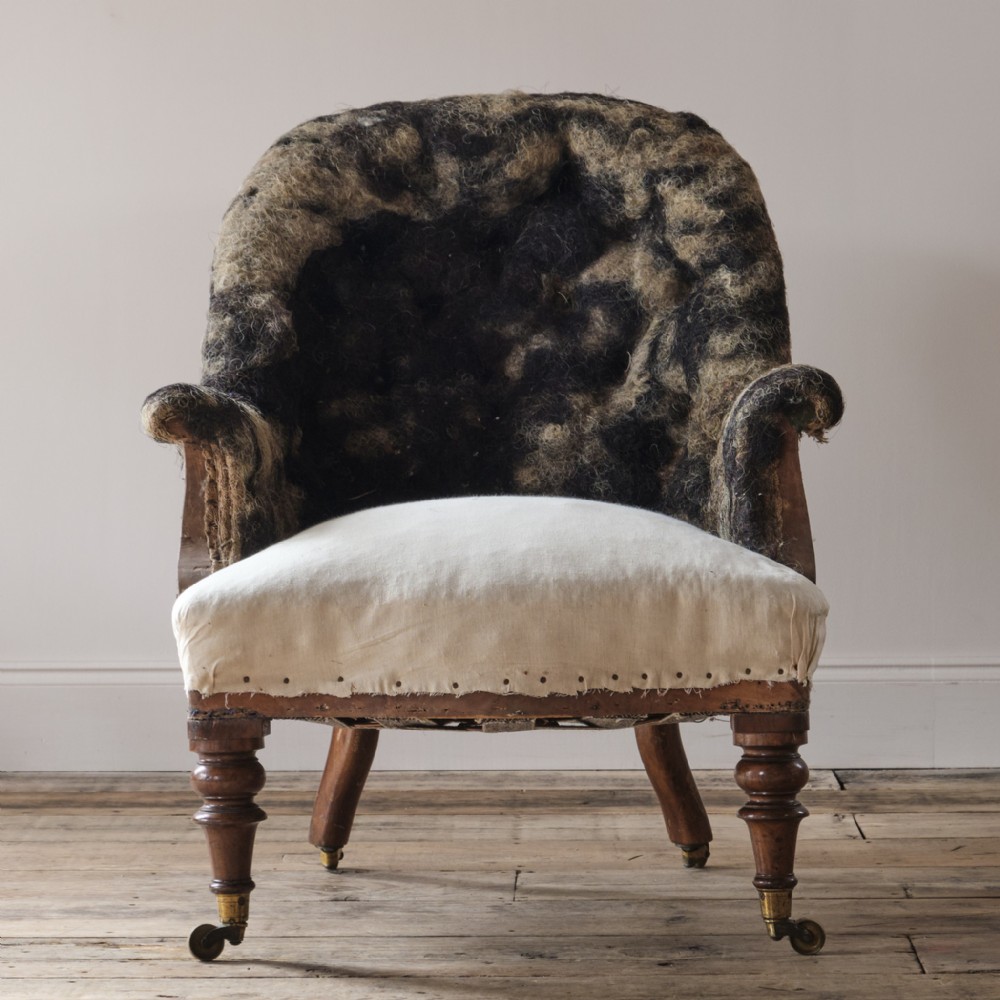 19th century Iron back armchair