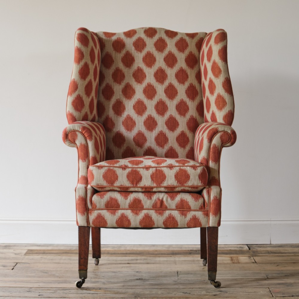 Antique Georgian style wingback armchair