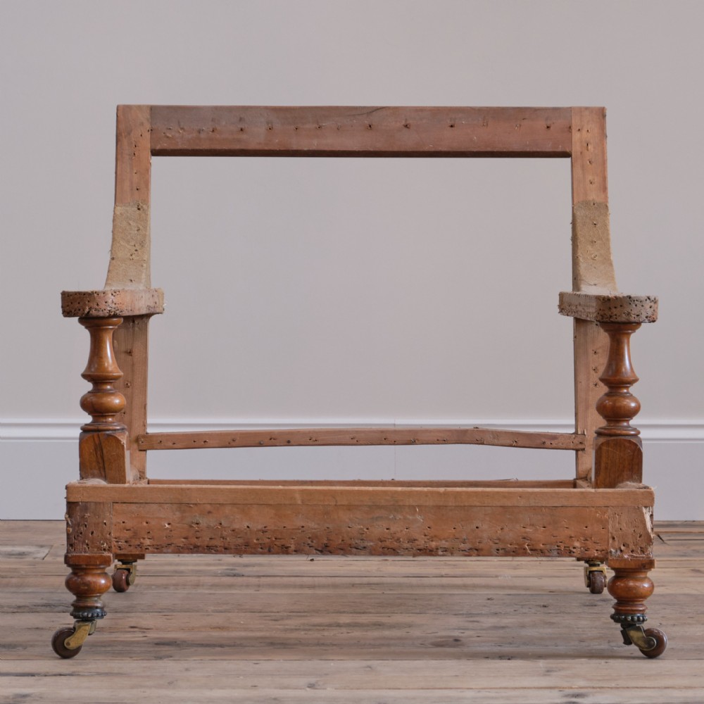 Antique Howard & Sons Style Open Armchair Frame