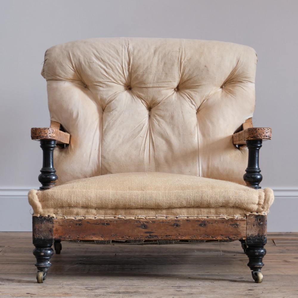 Mid 19th Century Howard & Sons Open Armchair