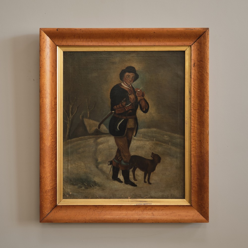 Early 19th century naive oil on canvas.