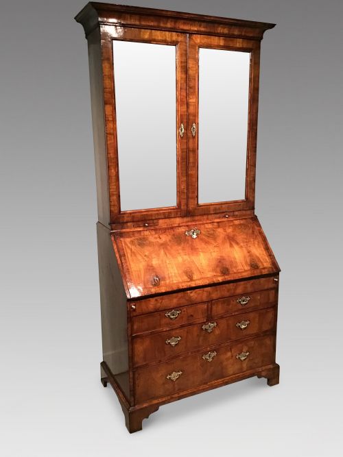 Georgian Walnut Bureau Bookcase