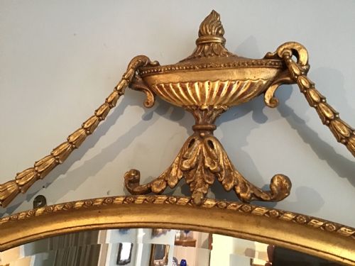 ANTIQUE OVAL GILT MIRROR - ADDITIONAL PHOTO 3