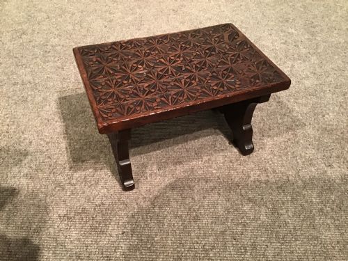 Antique Chip Carved Stool