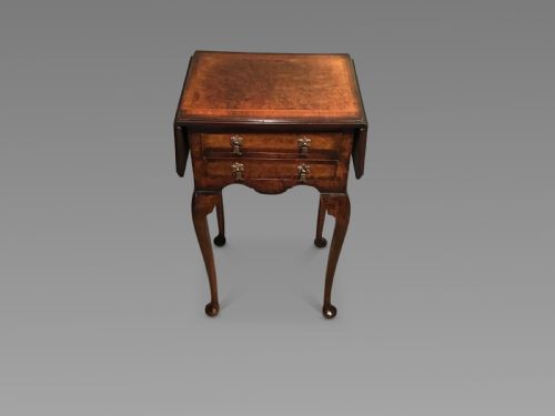 Antique Burr Walnut Drop Leaf Table