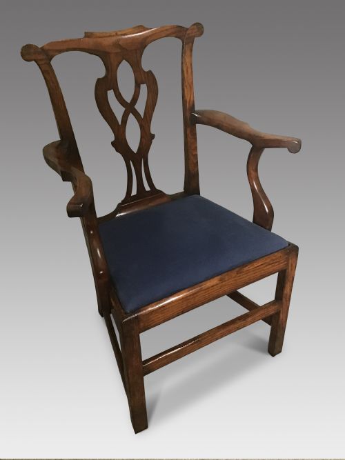 Antique Elm Elbow Chair