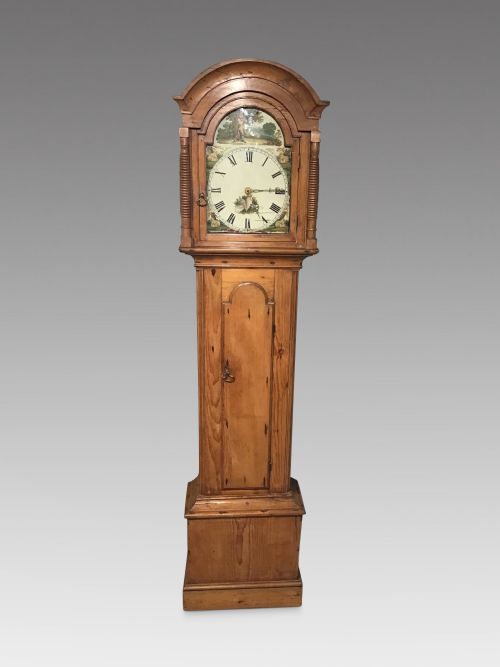 Antique Pine Cased Longcase Clock