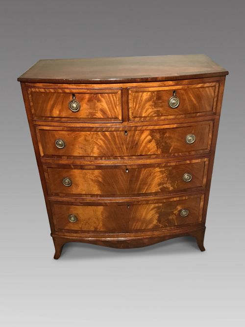 Antique Bow Front Chest of Drawers