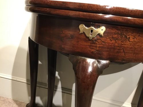 ANTIQUE DEMI LUNE TEA TABLE - ADDITIONAL PHOTO 4