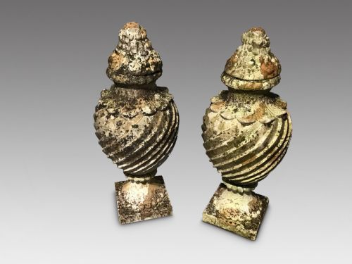 Pair of Weathered Terracotta Urns