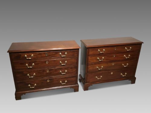 Pair of Antique Narrow Chests of Drawers