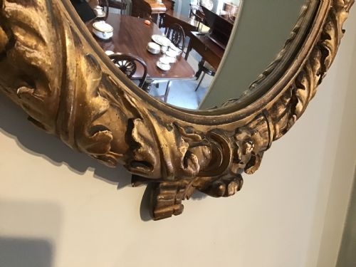ANTIQUE GILT FRAMED CONVEX MIRROR - ADDITIONAL PHOTO 2