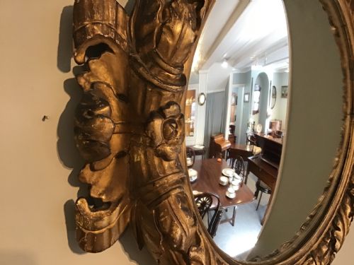 ANTIQUE GILT FRAMED CONVEX MIRROR - ADDITIONAL PHOTO 3