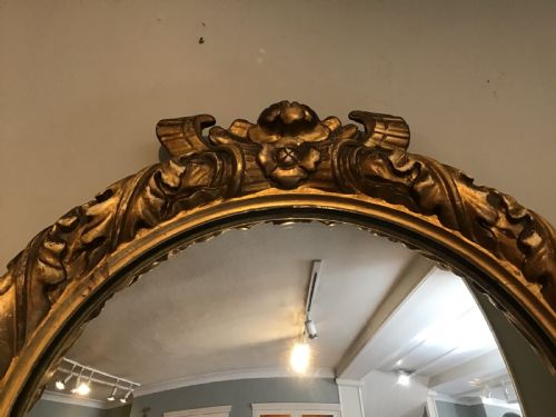 ANTIQUE GILT FRAMED CONVEX MIRROR - ADDITIONAL PHOTO 4