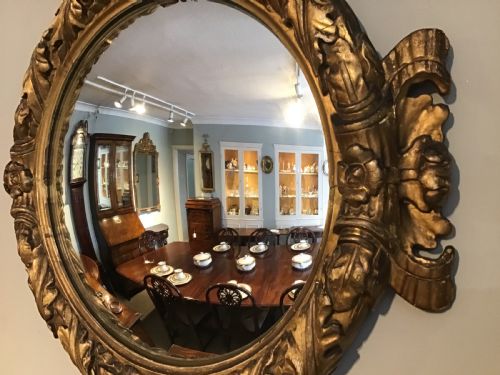 ANTIQUE GILT FRAMED CONVEX MIRROR - ADDITIONAL PHOTO 5