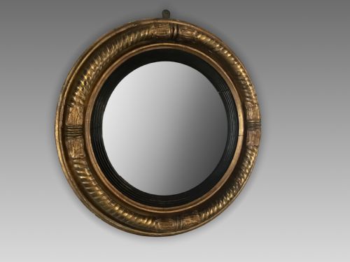 Antique Gilt Framed Convex Mirror