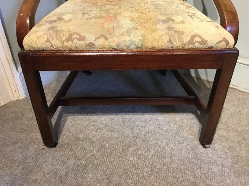 ANTIQUE MAHOGANY ELBOW CHAIR - ADDITIONAL PHOTO 4