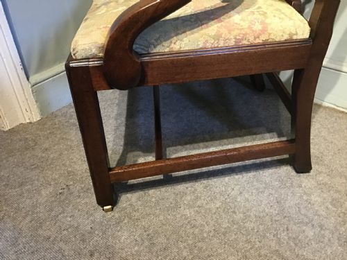 ANTIQUE MAHOGANY ELBOW CHAIR - ADDITIONAL PHOTO 5