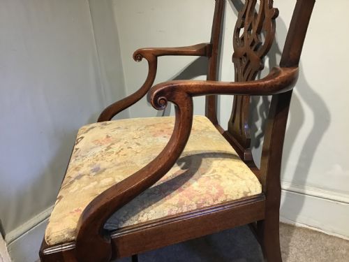 ANTIQUE MAHOGANY ELBOW CHAIR - ADDITIONAL PHOTO 6