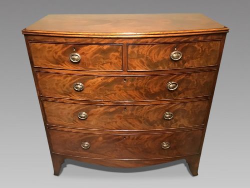 Antique Bow Front Chest of Drawers