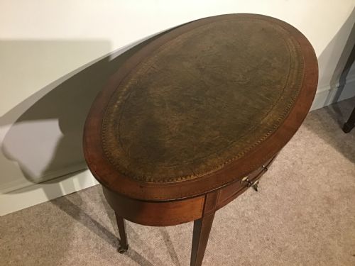 ANTIQUE OVAL WRITING TABLE - ADDITIONAL PHOTO 2